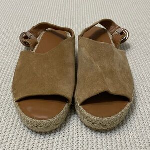 Women's Vince Linton Leather Espadrille Flat Sandals Size 9